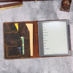 Vintage Genuine Leather Kindle Scribe Case, Personalized Kindle