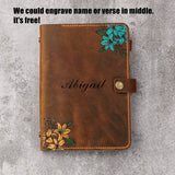 floral leather journal - DMleather