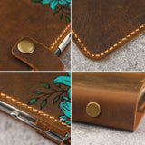 floral leather journal - DMleather