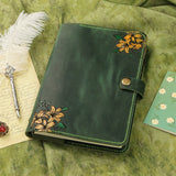 floral leather journal - DMleather