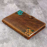 floral leather journal - DMleather