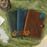 floral leather journal - DMleather