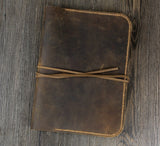 Personalized Vintage Distressed genuine real leather 2024 iPad Air 11 13 case cover, iPad organizer case, ipad air folder