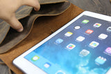 Personalized Vintage Distressed genuine real leather 2024 iPad Air 11 13 case cover, iPad organizer case, ipad air folder