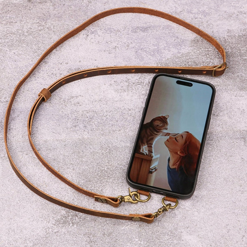 iphone 13 pro case with strap - DMleather