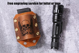 Personalized full grain Leather flashlight holster