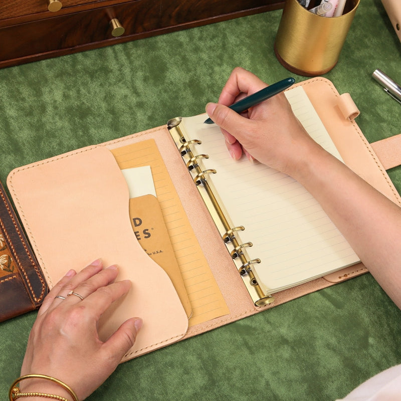 a6 leather binder - DMleather