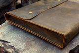 Vintage leather document holder case bag