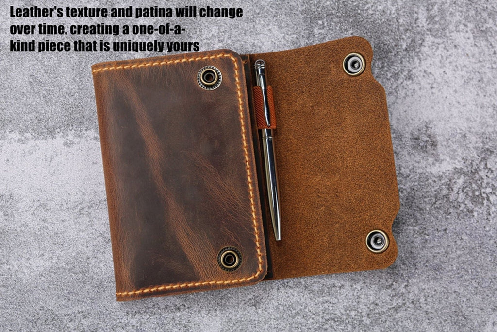 Note Cover Personalized leather mini composition notebook cover – DMleather