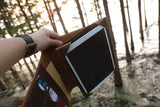 Rugged leather iPad portfolio case with stand for new iPad Air