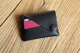All black leather front wallet for men