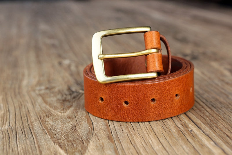 vegetable tanned leather belt