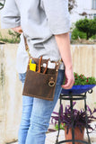 Personalized vintage leather florist garden tool belt