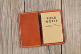 Brown Black vegetable tanned leather cover for field notebook
