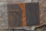 Personalized distressed leather cover for minimalism art notebook