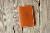 Designer vegetable tanned leather passport cover