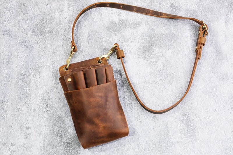 Leather barber hairdressing bag Gifts for hairdressers