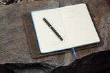 Personalized distressed leather cover for minimalism art notebook