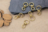 1 PCS heavy duty solid brass swivel connector loop hook for leather craft keychain ring