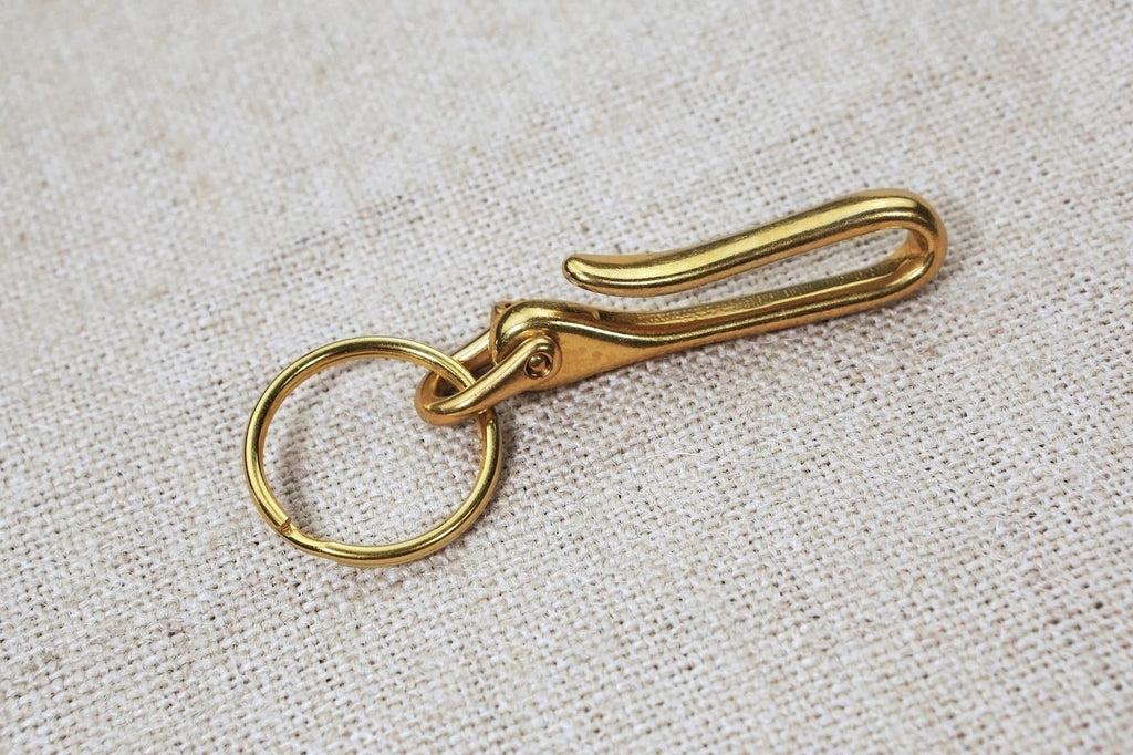D&M Leather Studio 1 Set Solid Brass U Key Loop Hook Belt Clip Hook for Car Keys Keychain Clip Length - 5 cm