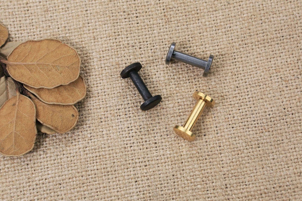 6mm Diameter Post Brass Chicago Screw Leather Crafting Screw Rivets – Metal  Field Shop