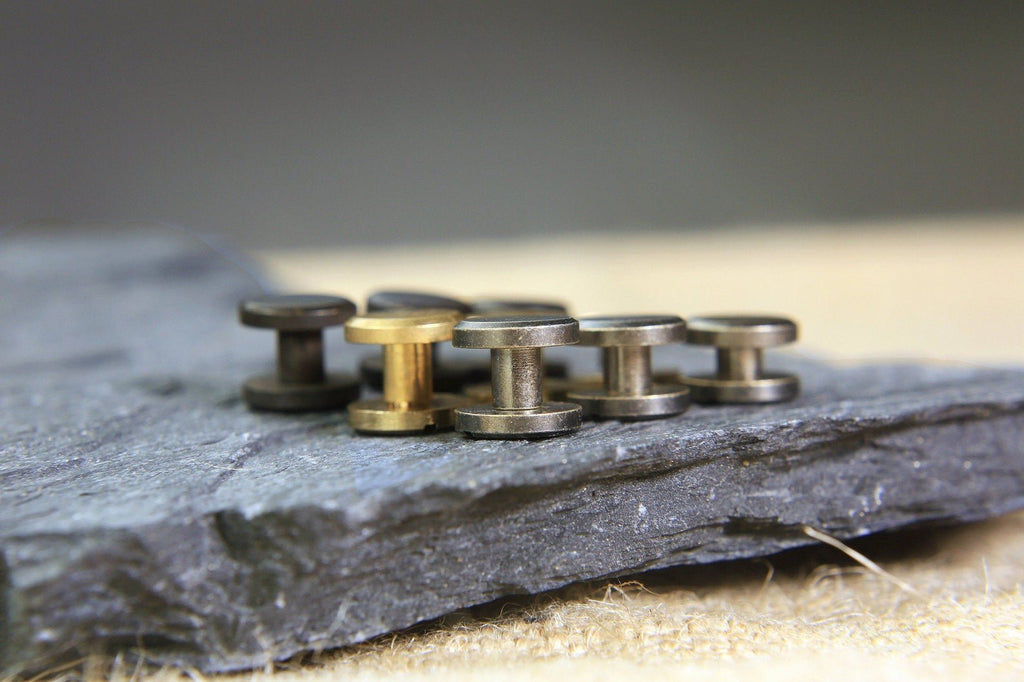 10 Sets 3mm 4mm 5mm Solid brass Chicago screws rivets – DMleather