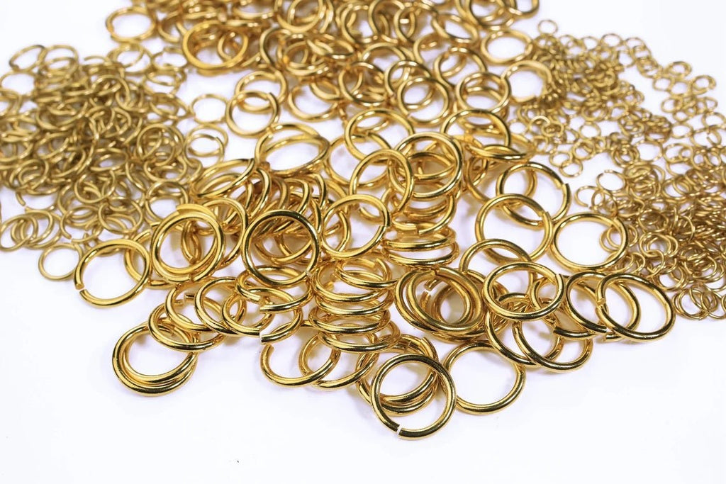 100 PCS Designer Quality round solid brass large jump rings , brass open split rings ,8mm 10mm 15mm 20mm 25mm brass jumprings