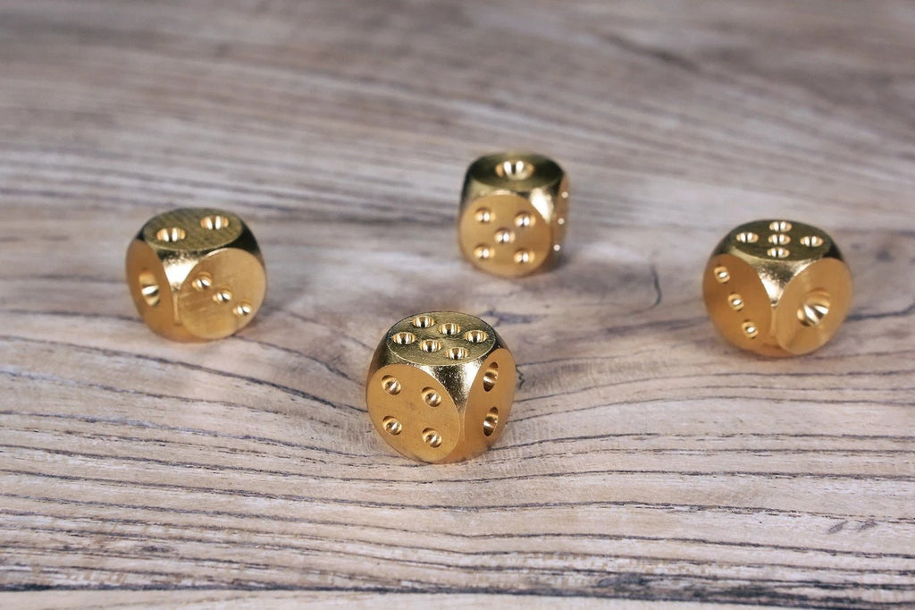 2 PCS Solid Brass Game Dice Set