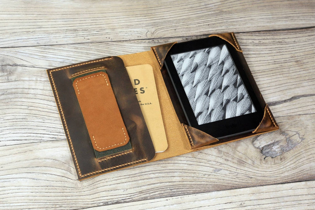 Kindle 8th or 10th Gen Leather Case, Kindle Cover, Personalized Kindle Case,  Gift for Her, Gift for Him, 3rd Anniversary Leather Gift 