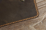 Personalized rustic leather cover for Oxford spiral notebook