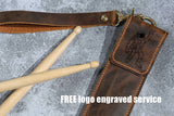 Personalized Leather drum stick bag case