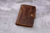 Personalized refillable 6 ring rustic leather A6 journal cover