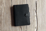 All black leather A5 6 ring binder diary