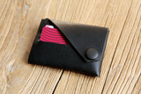 All black leather front wallet for men