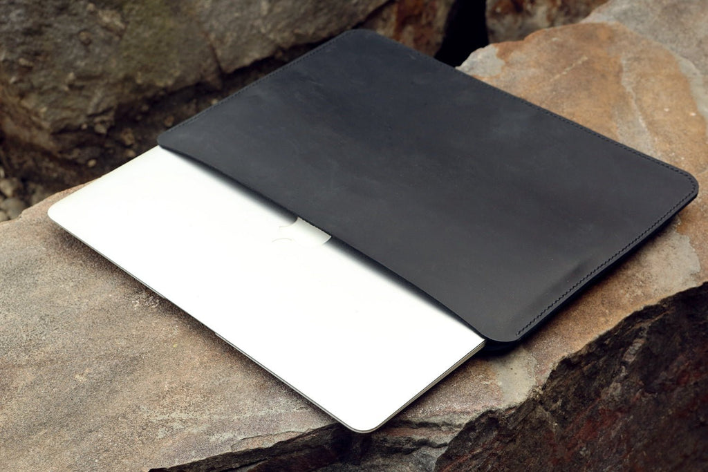 black leather macbook air case