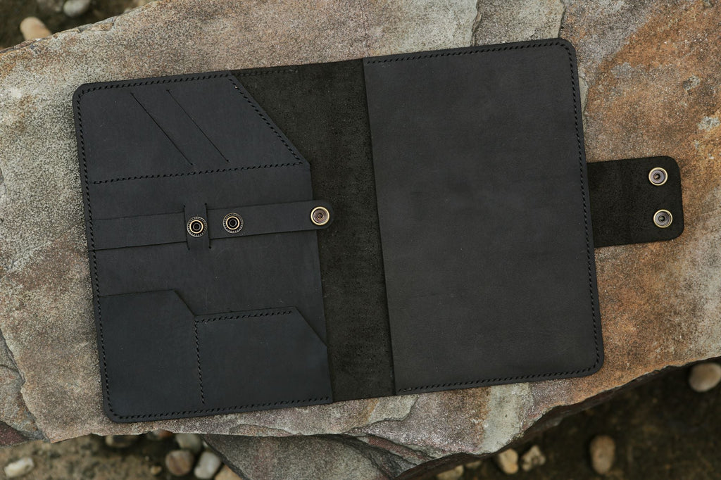 black leather rocketbook portfolio