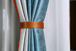 leather curtain drape holder