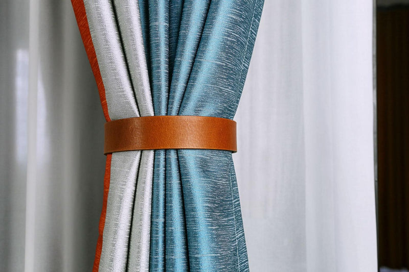 leather curtain drape holder