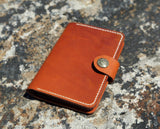 Brown vegetable tanned leather passport cover travel wallet