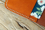 Designer vegetable tanned leather passport cover