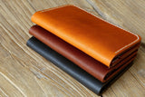Designer vegetable tanned leather passport cover