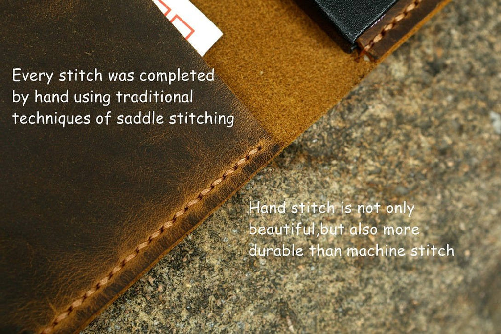 Distressed leather cover for Moleskine classic notebook pocket size