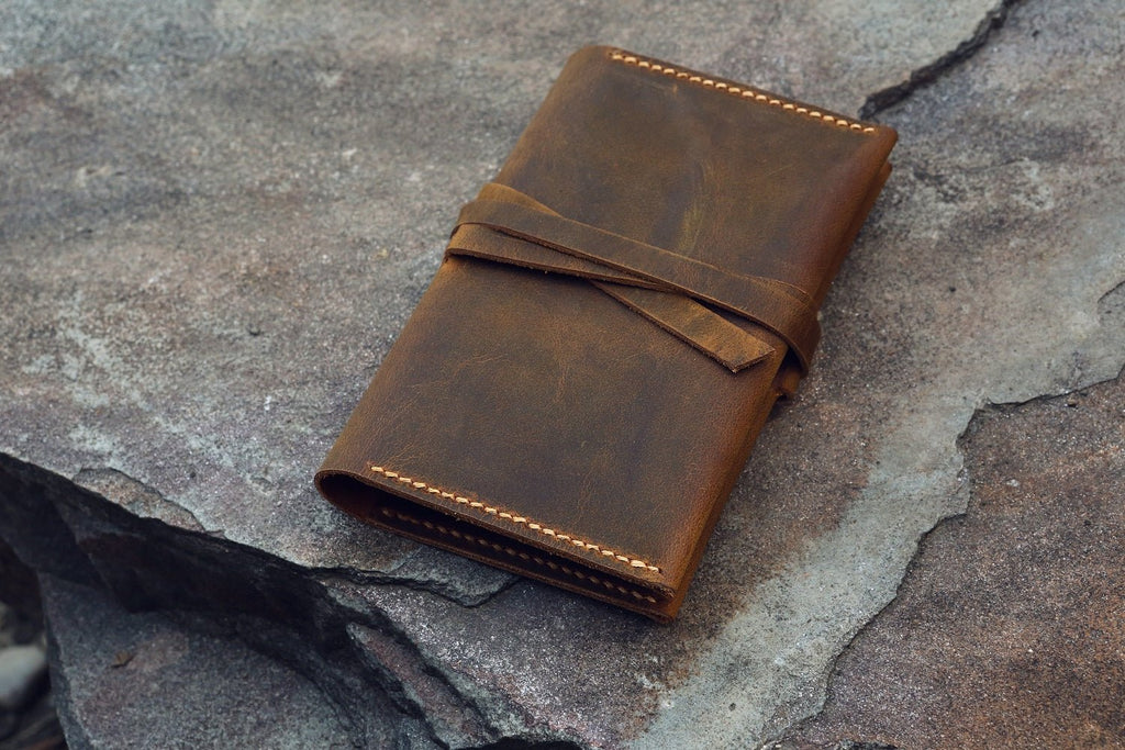 Distressed leather field notes holder field notes EDC cover – DMleather