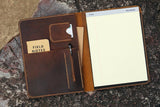 Distressed Leather large legal pad document portfolio writing case