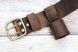 distressed leather tool belt holster