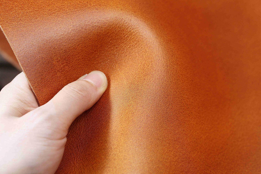 Full grain brown vegetable tanned leather sheets scrap
