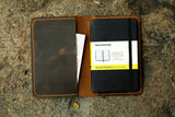 leather cover for pocket moleskine notebook