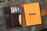 leather RHODIA notebook portfolio