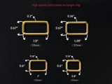 Gold solid brass seamless rectangle ring