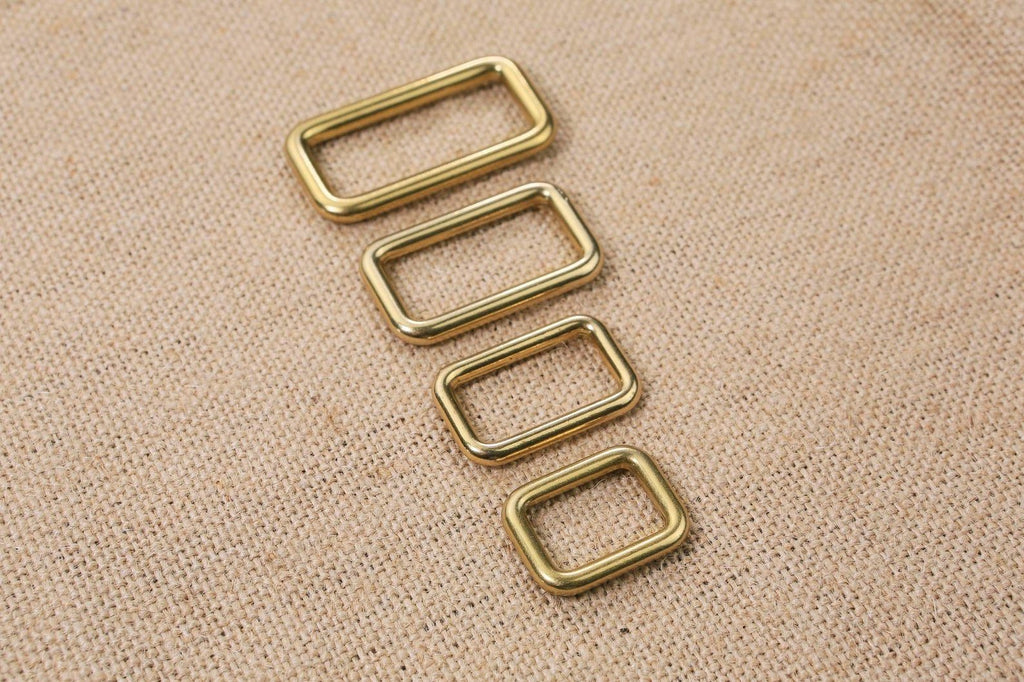 weld on brass rectangular ring loop for bag belt loop purse making